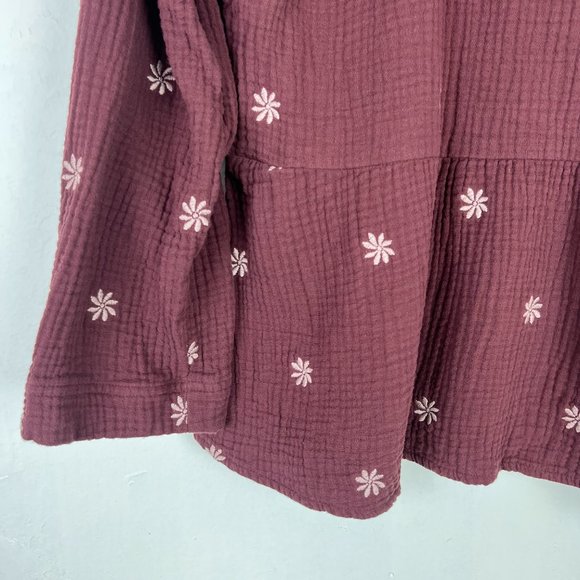 Madewell Embroidered Lightspun Peplum Open-Back Top Size Small S EUC L2775 - Picture 5 of 13